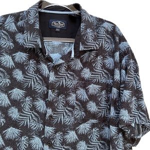 Nat Nast Palm Fronds Silk Blend Camp Shirt XXL Bowling Shirt Retro Dapper 40s